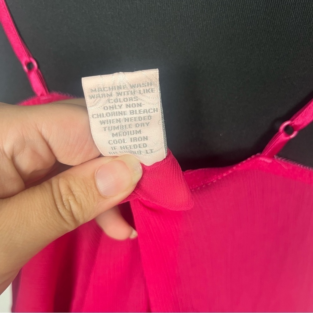 Y2K hot pink sheer two piece nightie set by Cabernet size x-large - Picture 7 of 8
